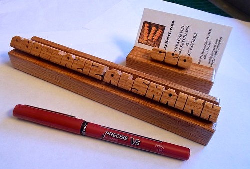 Oak Desk Names / Business Card Holders