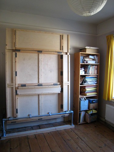 The wallbed in its folded up position