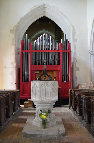 font, organ, tower arch