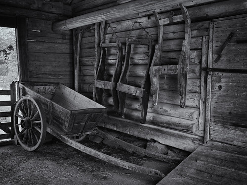 Inside the barn