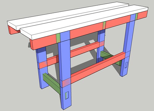 Long bench — initial sketch