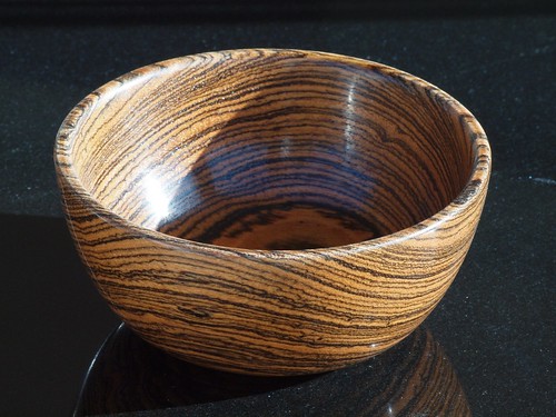 Turned zebrawood bowl