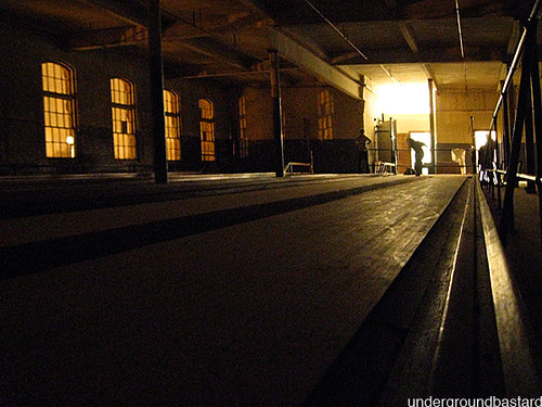 1920s bowling alley, upstairs, leaf porn party