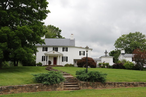 Rock Hill (front) with pyramidal-roofed Smokehouse, circa 1797, Bluemont, VA