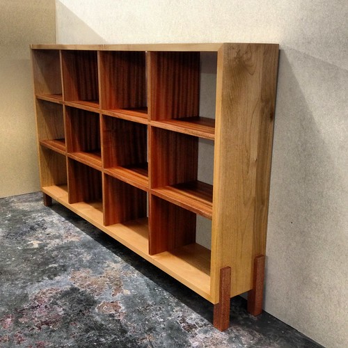 Alder and sapele bookshelf