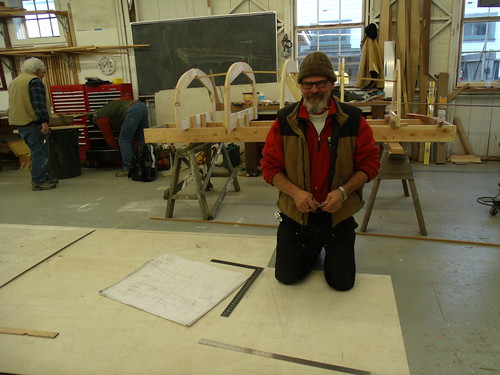 Port Hadlock WA - Northwest School of Wooden Boatbuilding - Traditional Small Craft - Carolina Spritsail Skiff - Lofting in progress