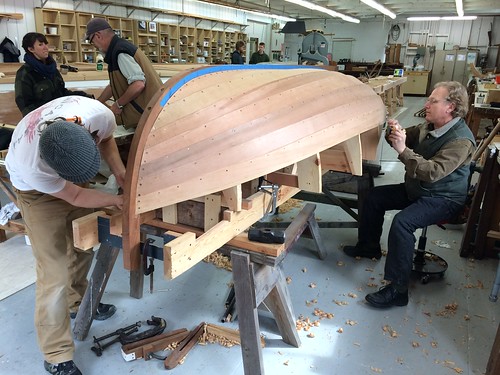 IMG_4899 - Port Hadlock WA - Northwest School of Wooden Boatbuilding - Traditional Small Craft - 9-foot Grandy dinghy - preparing to install sheer plank