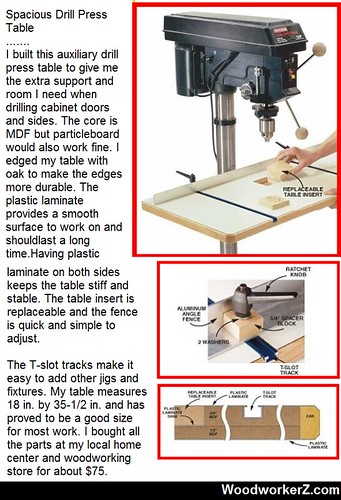 Spacious Drill Press Table