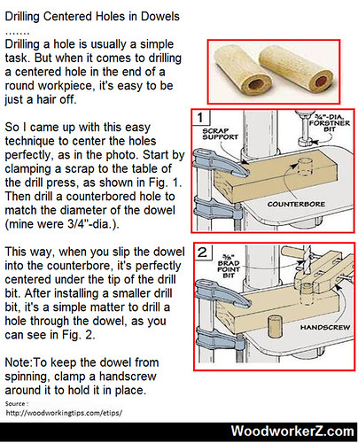 Drilling Centered Holes in Dowels