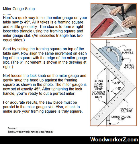 Miter Gauge Setup