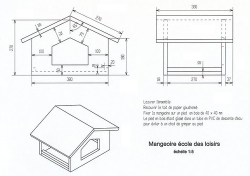 Plan mangeoire à oiseaux en bois #bois, #wood, #madeira, #menuiserie, #ébénisterie, #joinery, #carpintaria, #