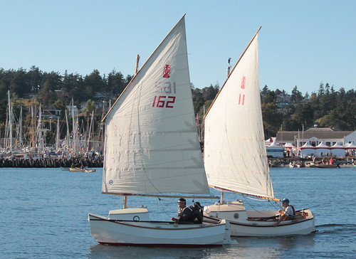 IMG_2655CE1 - Port Townsend WA - 2015 Wooden Boat Festival - SCAMP-162 LUNA (left) and SCAMP-11 NODDY passing the Festival southbound