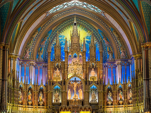 Stunning Altar of Notre Dame Basilica of Montreal, c. 1870-1900