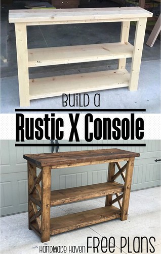 Diy Home : Build this easy fun DIY Rustic X Console - Free Step by Step Woodworking Plans o...