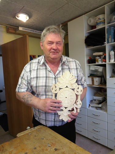 Woodworker at senior center, Eskifjordur, Iceland