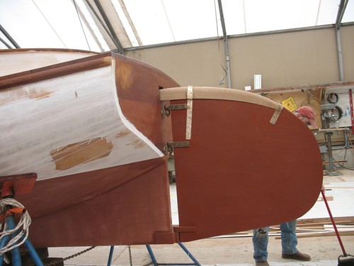 Crosby Catboat construction - Fitting the rudder - - Quarter 2 Week 7 018