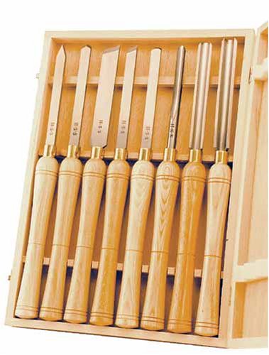 PSI Woodworking LCHSS8 HSS Wood Lathe Chisel Set, 8-Piece - DiZiWoods Store