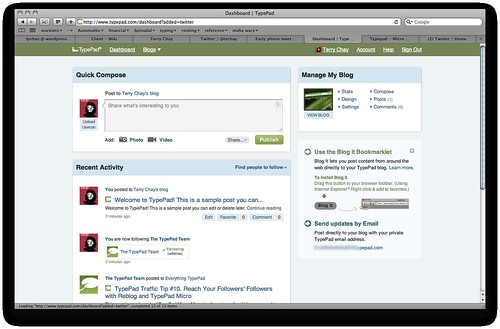 TypePad micro dashboard