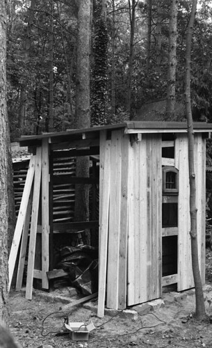 Storage shed under construction