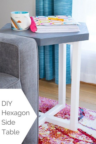 Diy Home : Add a modern touch to your living room with this DIY hexagon side table. FREE wo...