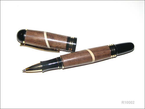 Rollerball Pen - Walnut with Maple wavy lines