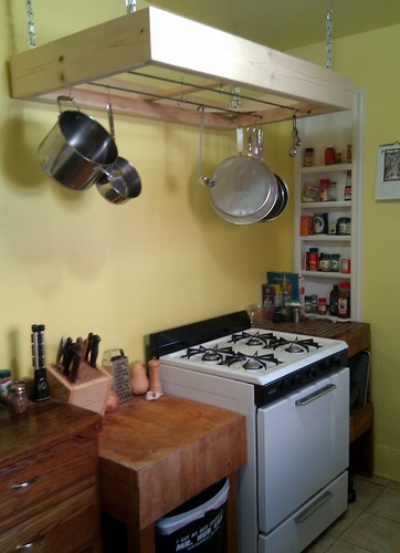 DIY Overhead Kitchen Rack