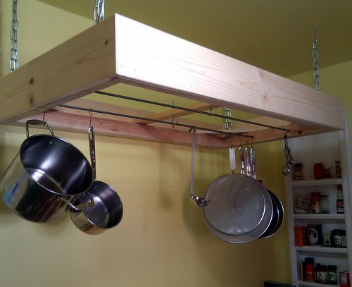 DIY Overhead Kitchen Rack