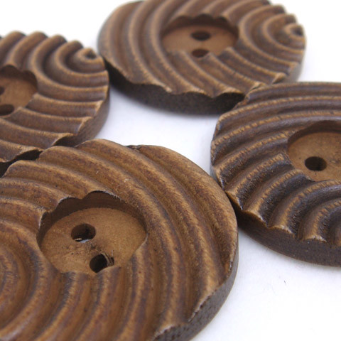 2-Holes Chocolate Brown Wooden Buttons 31 x 31 mm - A00044