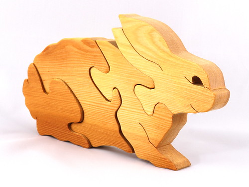 20190804-112546 Handmade Wooden Handmade Wooden Bunny Rabbit Puzzle Toy 726525521