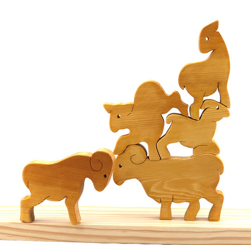 20190202-075920 006 Wood Stacking Goats Sheep Puzzle For Advanced Toddlers To Adults Handmade from Select Hardwood and Finished with Mineral Oil and Beeswax 666201902