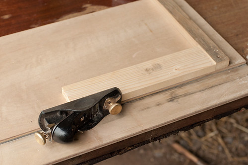 Shooting board in use