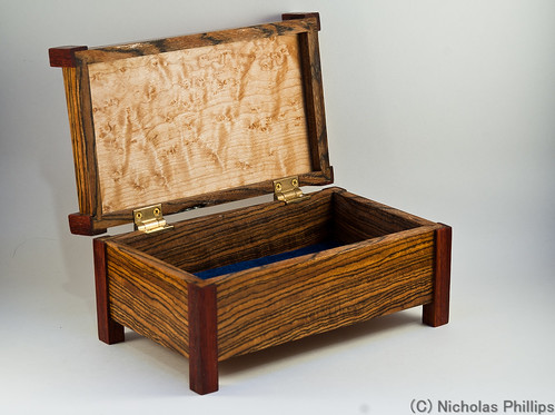 Bocote and Birdseye Maple Keepsake Box, interior