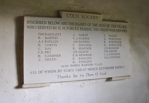 Coln Rogers St Andrew-122 War Memorial in south porch