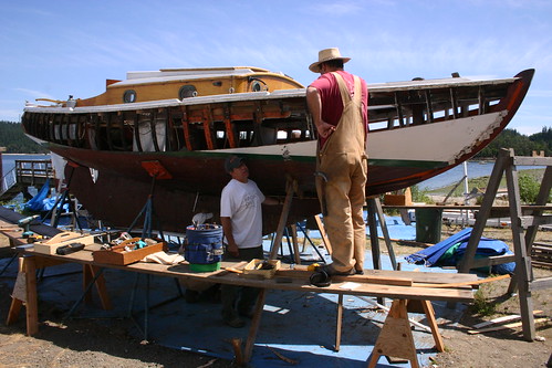 Port Hadlock WA - Boat School - Herreshoff ALERION - frame repair stbd side