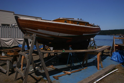 Port Hadlock WA - Boat School - Herreshoff ALERION in for repairs