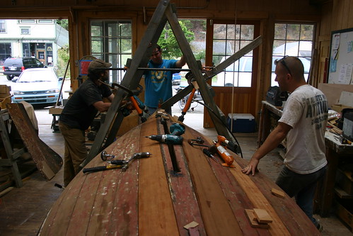 Port Hadlock WA - Boat School - catboat MEHITABEL under repair