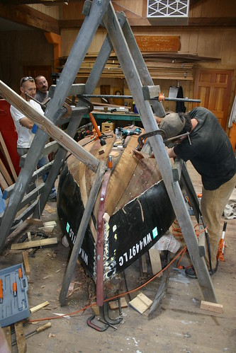 Port Hadlock WA - Boat School - catboat MEHITABEL under repair