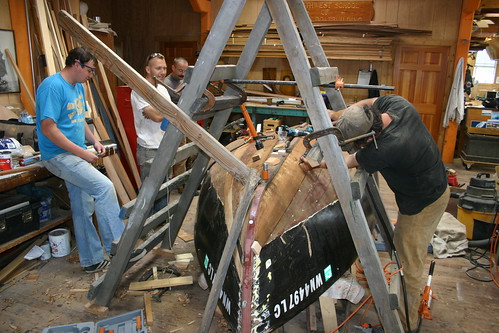 Port Hadlock WA - Boat School - catboat MEHITABEL under repair