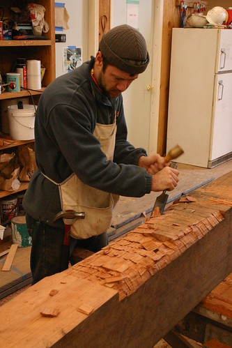 Port Hadlock WA - Boat School - Traditional Large Craft - Shaping the keel for the Crosby catboat