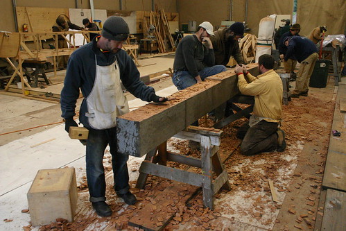 Port Hadlock WA - Boat School - Traditional Large Craft - Shaping the Crosby catboat keel timber