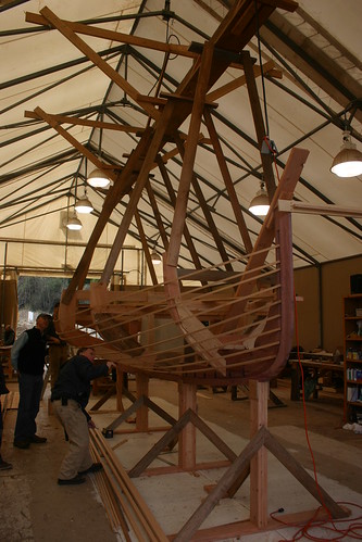 Port Hadlock WA - Boat School - Traditional Large Craft - Crosby Catboat - lining out planking