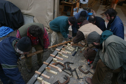 Port Hadlock WA - Boat School - Traditional Large Craft - catboat - bending a frame