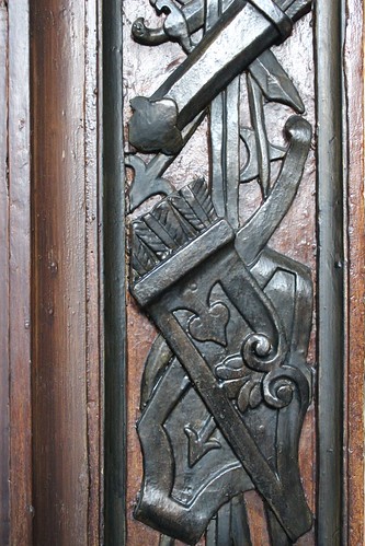 Panel with trophies of arms on the staircase at Ham House (1637-39)