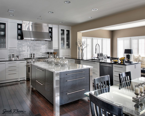 Jack Rosen Custom Kitchens - Modern kitchen with chrome accents