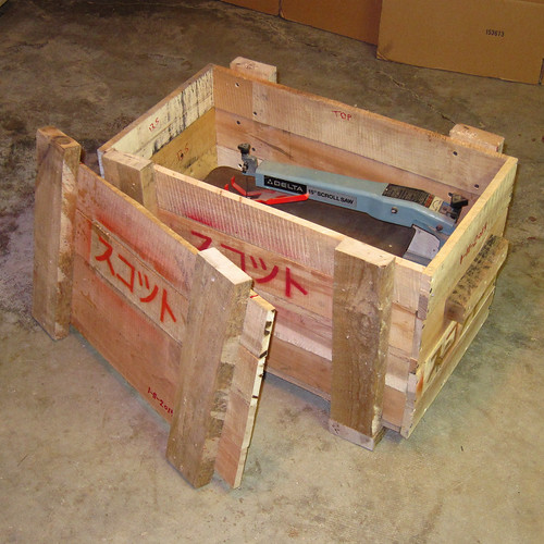 Crate with saw inside #1