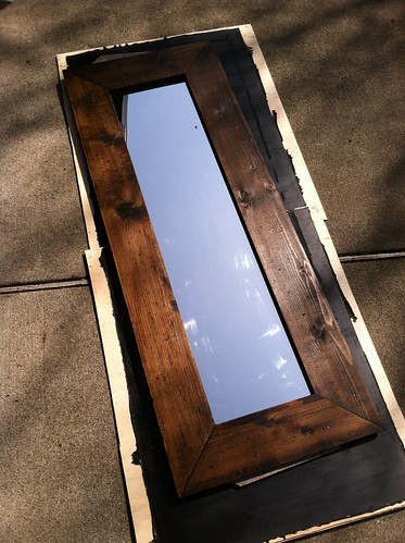 DIY Mirror - Staining the wood frame