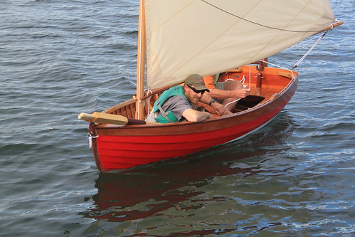 IMG_3120 - Port Hadlock WA - Northwest School of Wooden Boatbuilding - Traditional Small Craft - Grandy-12 launch - student Josh Moman (bow), John Bodger (owner)