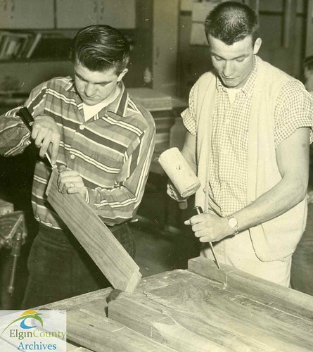 Arthur Voaden Vocational School, St. Thomas- Woodworking Shop, 1960