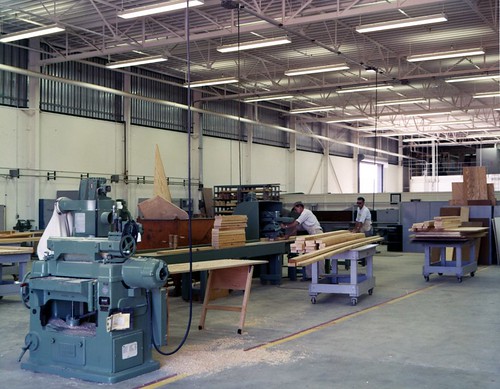 Building 27, Woodworking-------9-2-59 caption: Bldg. 27 Pl[an]t 71, Wood Working Section