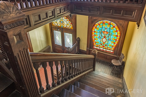 Stairway and Stained Glass